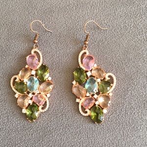 Genevieve Multi-Color CZ Cluster Earrings
